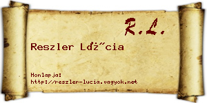 Reszler Lúcia névjegykártya